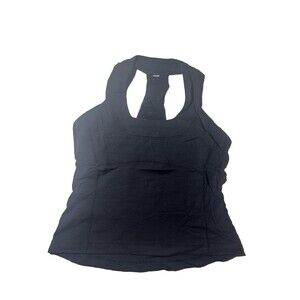 Lululemon Double Strap Black Athletic Tank Top Gym Yoga Size 8